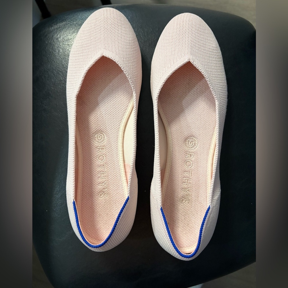 Rothy's Women's Light Pink and Blue Flats